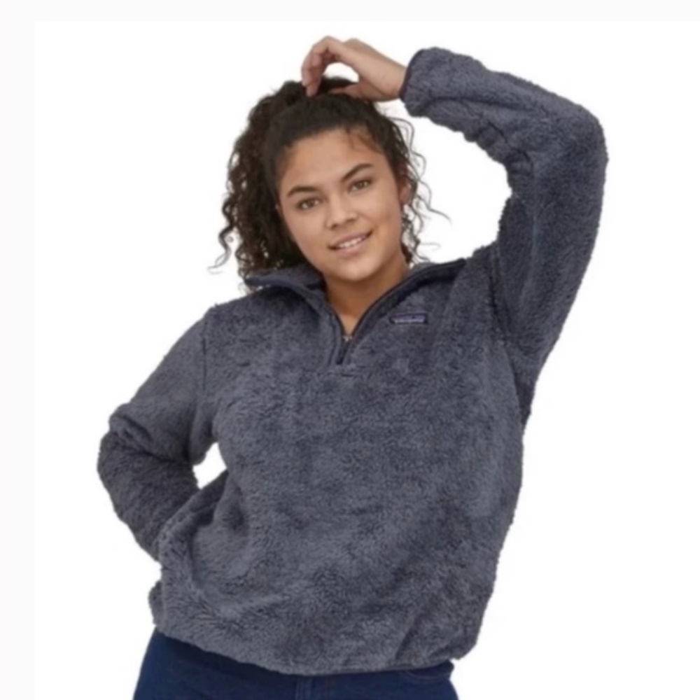 Dark Blue Sherpa Sweatshirt 1/4-Zip - Picture 7 of 7